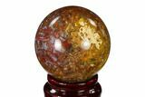 Colorful, Polished Petrified Palm Root Sphere - Indonesia #150137-1